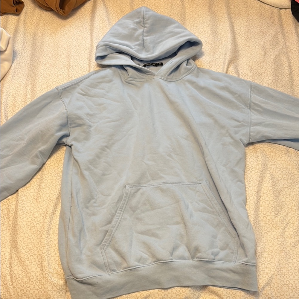 Boohoo Mens Blue Sweatshirt Hoodie